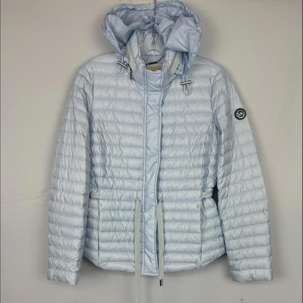 Michael Kors Packable Nylon Puffer Jacket Pastel Blue Size XS